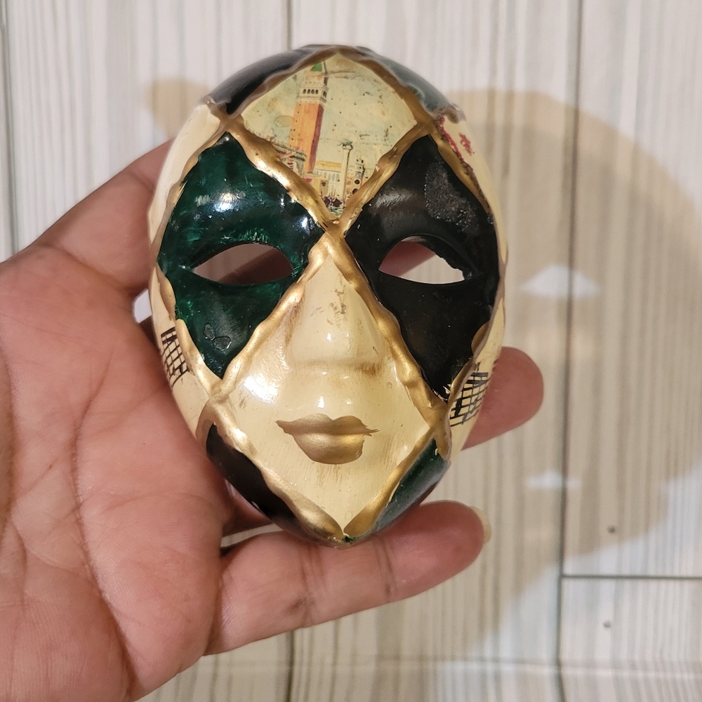 Vintage Venetian Handmade Ceramic Mask